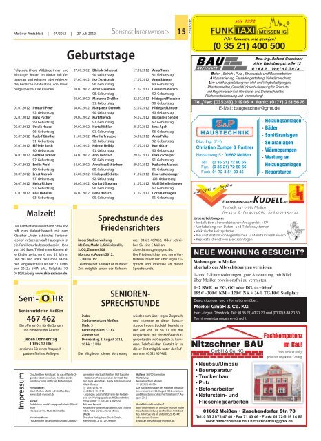 Amtsblatt Nr. 07 vom 27. Juli 2012 (pdf - Stadt MeiÃŸen