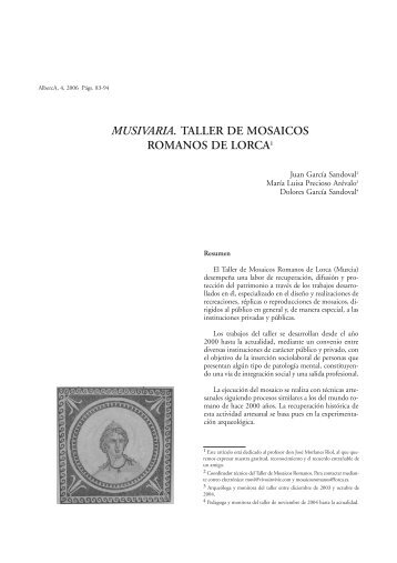 musivaria. taller de mosaicos romanos de lorca1 - Amigos del ...