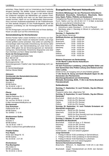 Rufnummern des Verwaltungsamtes - Landsberg