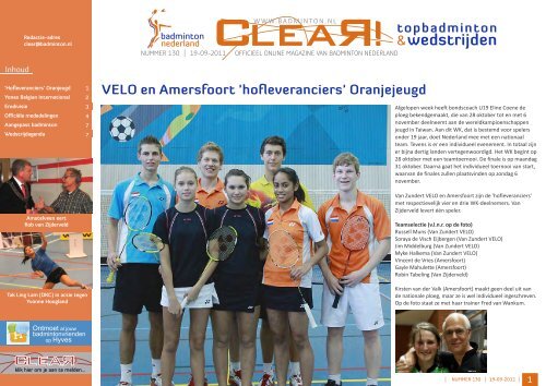 wedstrijden - Badminton Nederland