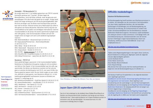 wedstrijden - Badminton Nederland