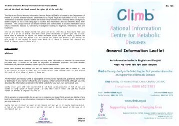 General Information Leaflet An  Information Leaflet In English - Climb