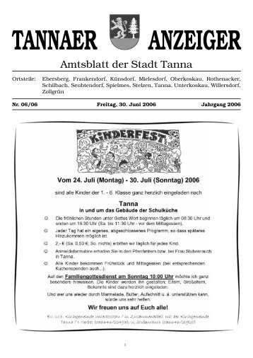 TANNAER ANZEIGER - Stadtverwaltung Tanna