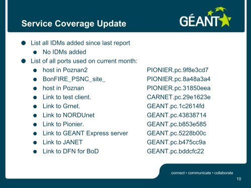 BoD MONTHLY SERVICE REPORT 