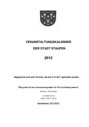 VERANSTALTUNGSKALENDER DER STADT STAUFEN 2012