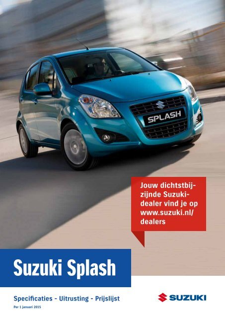 Suzuki Splash specificatieprijslijst januari 2015