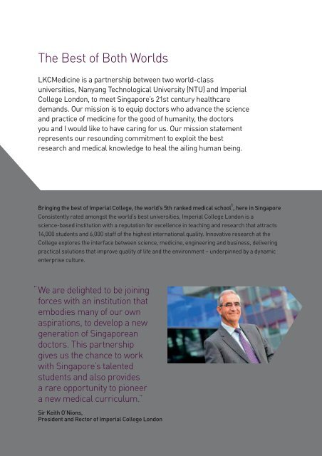 LKCMedicine Corporate Brochure - Imperial College London