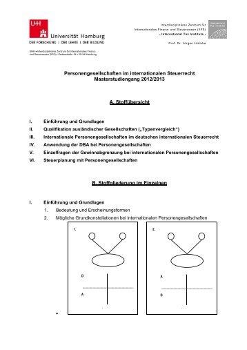 Personengesellschaften im internationalen Steuerrecht ... - IIFS