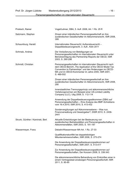 Personengesellschaften im internationalen Steuerrecht ... - IIFS