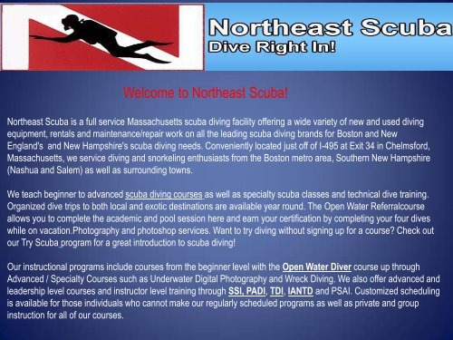 Welcome to Northeast Scuba!