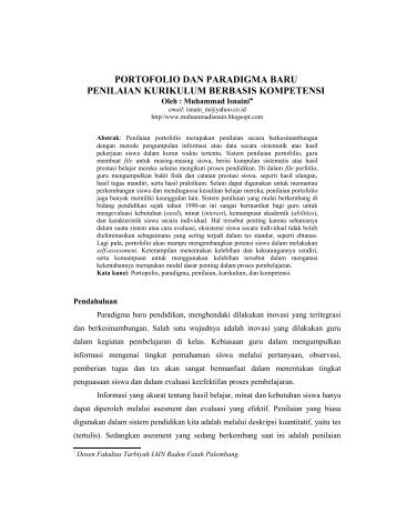 portofolio dan paradigma baru penilaian ... - Kemenag Sumsel