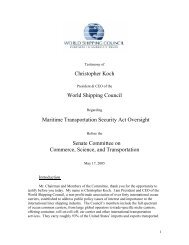 Read the testimony. - World Shipping Council