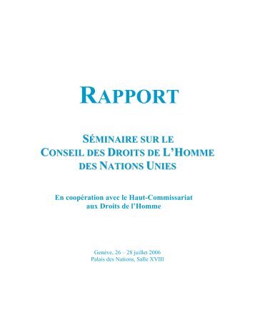 le conseil des droits de l'homme - RUIG-GIAN