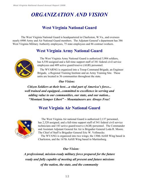 2008 Annual Report - West Virginia Army National Guard - U.S. Army