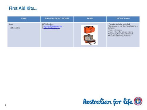 SLSA Lifesaving Gear and Equipment Catalogue - Surf Life Saving ...