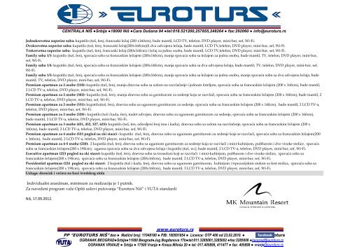 Preuzmite aranzman u PDF formatu - Euroturs