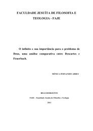 O infinito e sua importÃ¢ncia para o problema de Deus, uma ... - FaJe