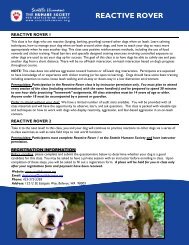 Growly Dog Class Questionnaire - Seattle Humane Society