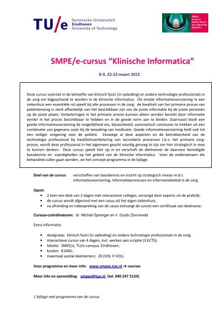 SMPE/e-cursus âKlinische Informaticaâ
