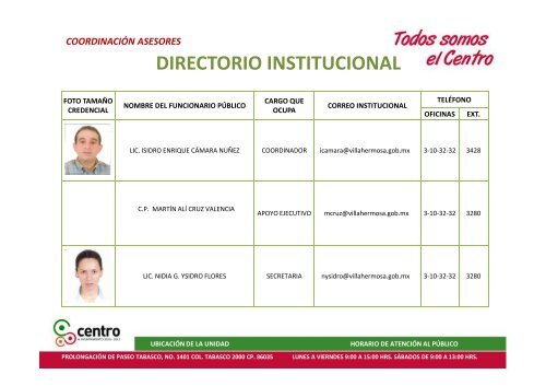 DIRECTORIO INSTITUCIONAL