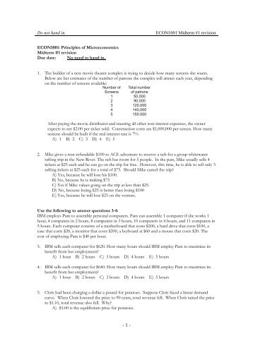 Mid-term #1 revision - Ka-fu Wong