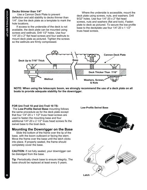 Product Manual - Cannon Downriggers