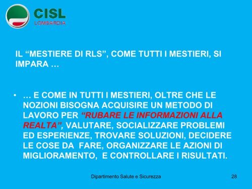 Rls cassetta degli attrezzi - Cisl Lombardia