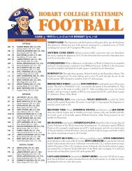 WPI at Hobart Football Game Notes