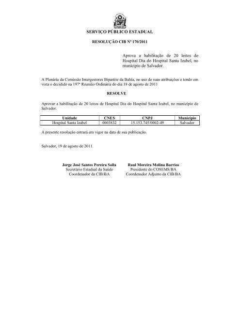 ResoluÃ§Ãµes CIB de 161 a 359.pdf - Sesab - Governo da Bahia