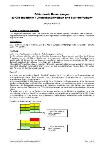 Erläuternde Bemerkungen zu OIB-Richtlinie 4 - Österreichisches ...