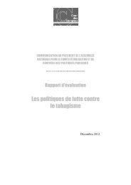 Rapport d'Ã©valuation sur les politiques de lutte ... - Cour des comptes