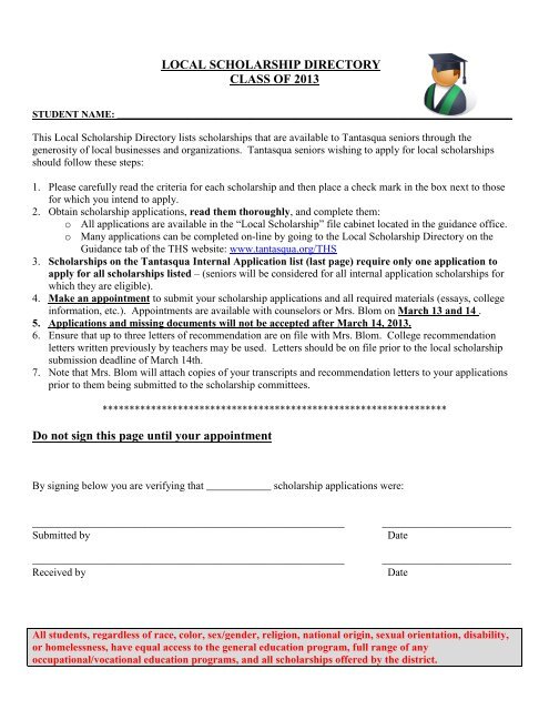 CRITERIA FOR LOCAL SCHOLARSHIPS Tantasqua criteria-for-local-scholarships-tantasqua