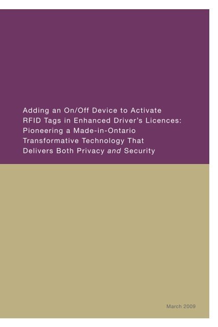 Adding an On/Off Device to Activate RFID Tags in Enhanced Driver's ...