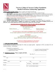 Health Professions Scholarship Application - Navarro College