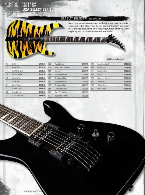 2008 Price List - Jackson® Guitars