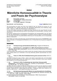 Beispiel Seminarfahrplan: - Psychoanalyse - Goethe-UniversitÃ¤t