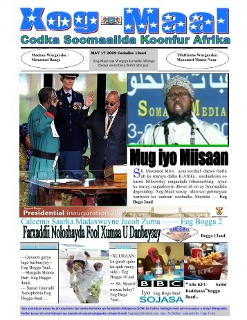 Caleemo Saarka Madaxweyne Jacob Zuma â€”â€” Eeg ... - Somali Talk