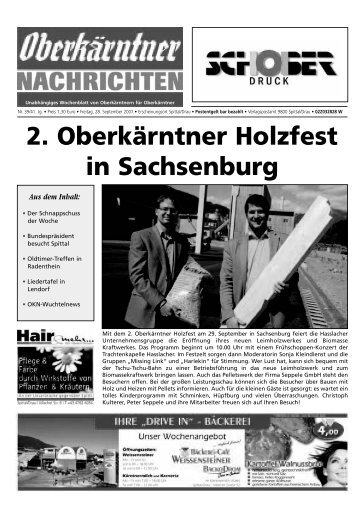 2. Oberkärntner Holzfest In Sachsenburg - Oberkärntner Nachrichten