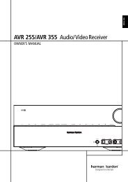 AVR 255/AVR 355 Audio/VideoReceiver - Harman Kardon