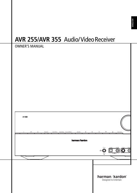 AVR 255/AVR 355 Audio/VideoReceiver - Harman Kardon