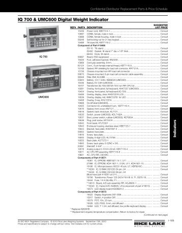 IQ 700 & uMC600 Digital Weight Indicator - Rice Lake Weighing ...