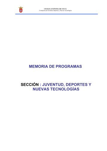 Juventud, Deporte y Nuevas Tecnologías - Ciudad Autónoma de ...