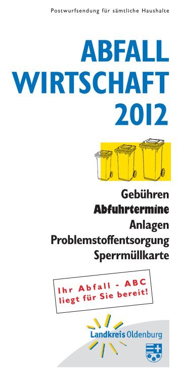 ABFALLGEBÃœHREN 2012 - Landkreis Oldenburg