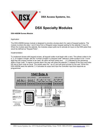 DSX Specialty Modules - DSX Access Systems, Inc.