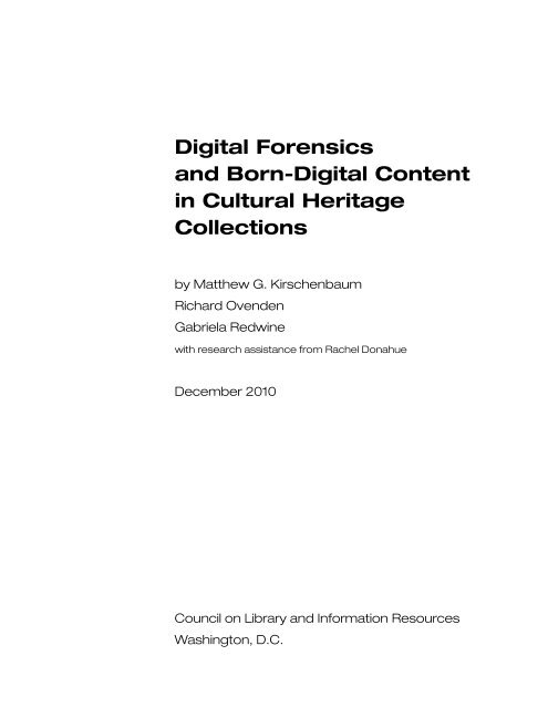Digital Forensics and Born-Digital Content in Cultural Heritage