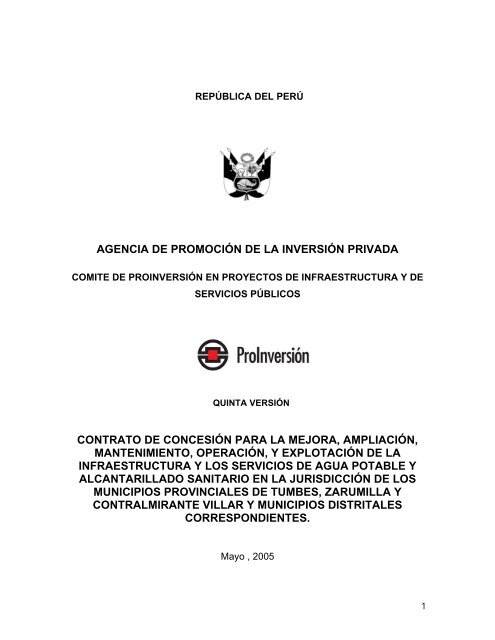 CONTRATO DE CONCESIN TUMBES - ProinversiÃ³n