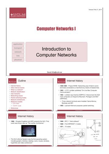 Computer Networks I Introduction to Computer Networks