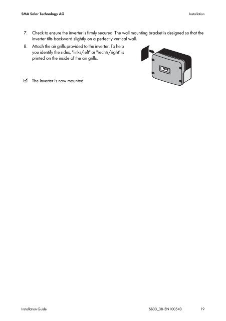 SMA 3300/3800 Manual - All Eco Energy