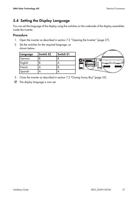 SMA 3300/3800 Manual - All Eco Energy