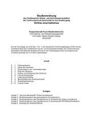 Studienordnung Online-Journalismus - Journalismus Darmstadt